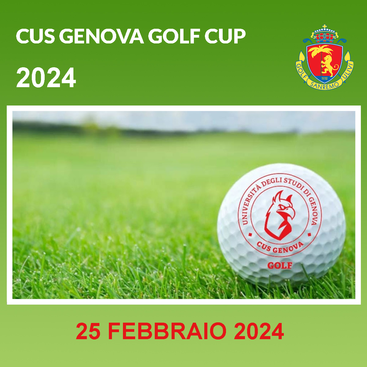 Scopri di più sull'articolo 25/02/2024<BR> CUS GENOVA <BR> GOLF CUP